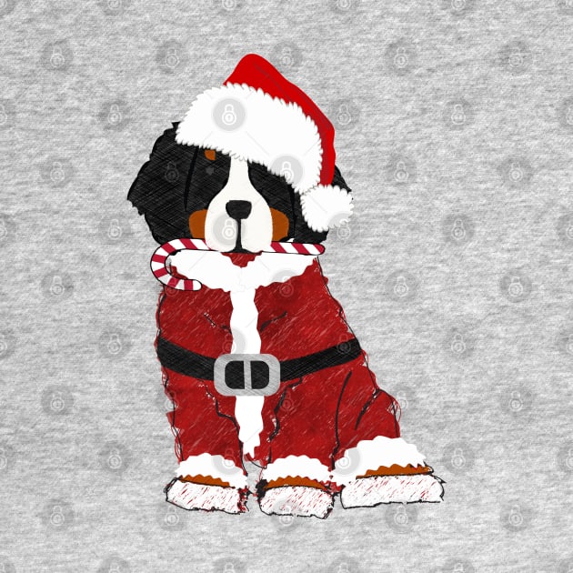 Christmas Bernese Mountain Dog Santa Claus by EMR_Designs